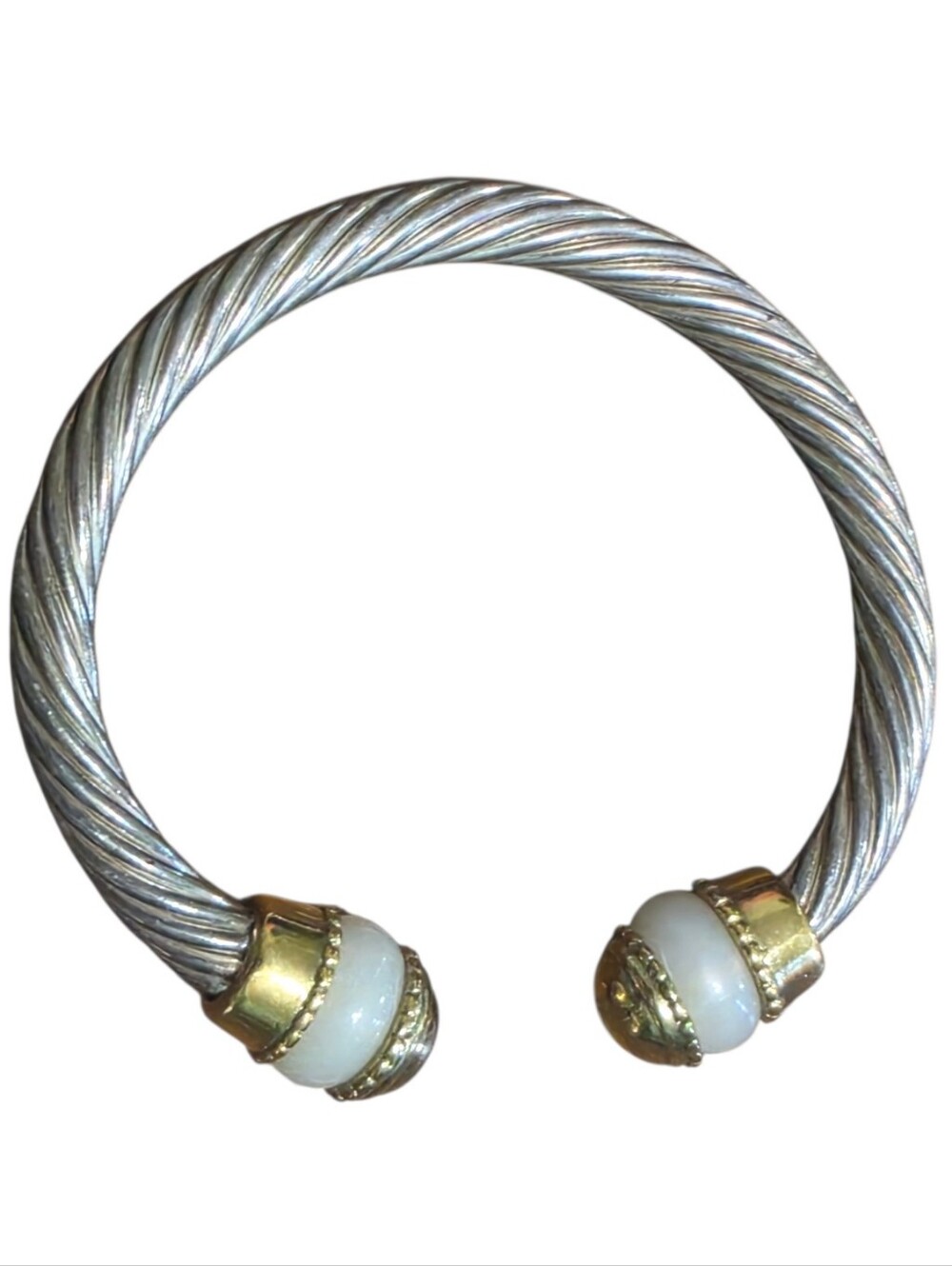 Silver & Gold Twisted Cuff Bracelet